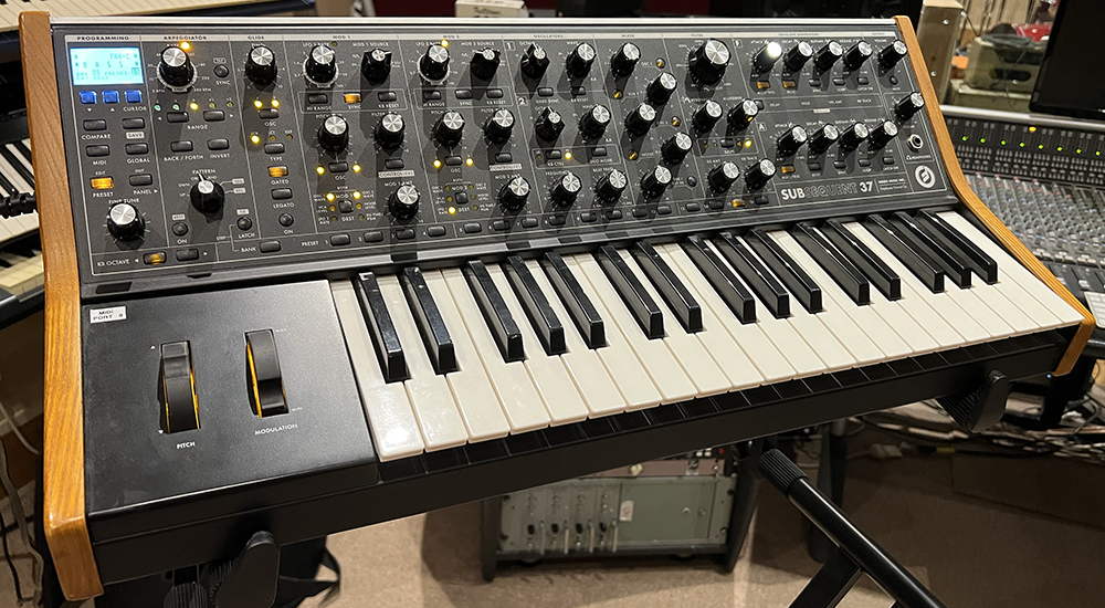 Sequential Circuits Prophet Rev2 analog synth in Blast Recording studio, Newcastle, UK